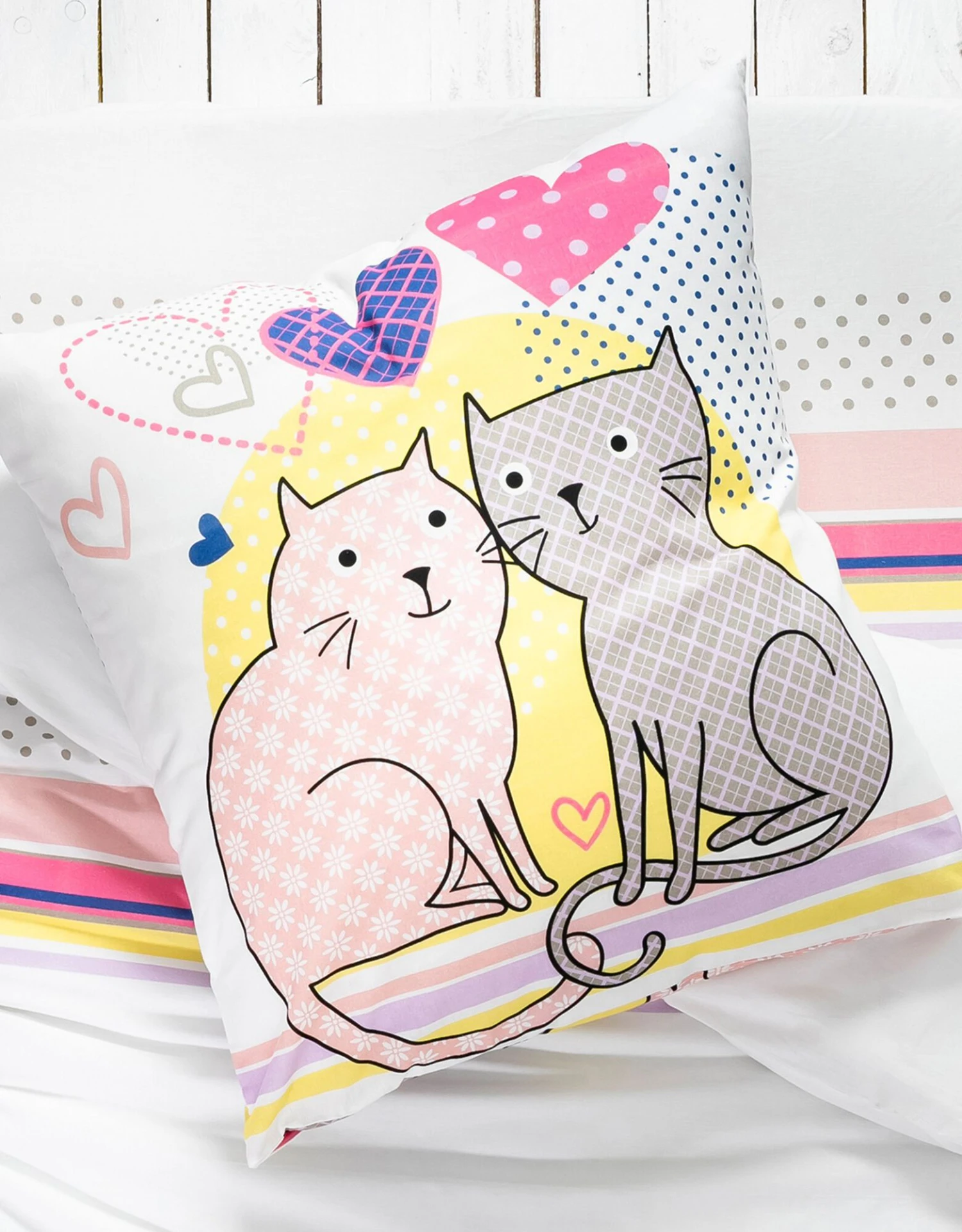 Linge De Lit Enfant à Motifs Chats Chamour 1 Personne - Coton 2 Linge De Lit Enfant à Motifs Chats Chamour 1 Personne - Coton – Image 2