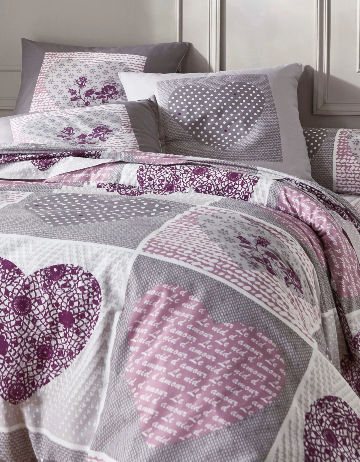 Linge De Lit Lovely En Flanelle Imprimé Coeurs 1 Linge De Lit Lovely En Flanelle Imprimé Coeurs