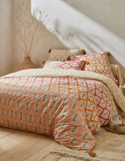 Linge De Lit Lina En Coton Imprimé Finition Pompons 9 Linge De Lit Lina En Coton Imprimé Finition Pompons -Maison Textiles Magasin 100102 C01 zoomx vue3