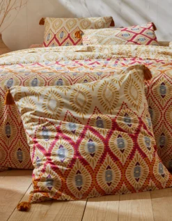 Linge De Lit Lina En Coton Imprimé Finition Pompons 10 Linge De Lit Lina En Coton Imprimé Finition Pompons -Maison Textiles Magasin 100102 C01 zoomx vue4