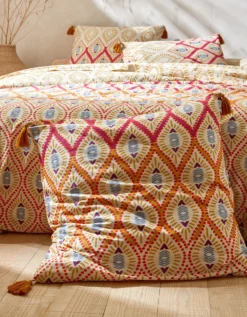 Linge De Lit Lina En Coton Imprimé Finition Pompons 11 Linge De Lit Lina En Coton Imprimé Finition Pompons -Maison Textiles Magasin 100102 C01 zoomx vue5