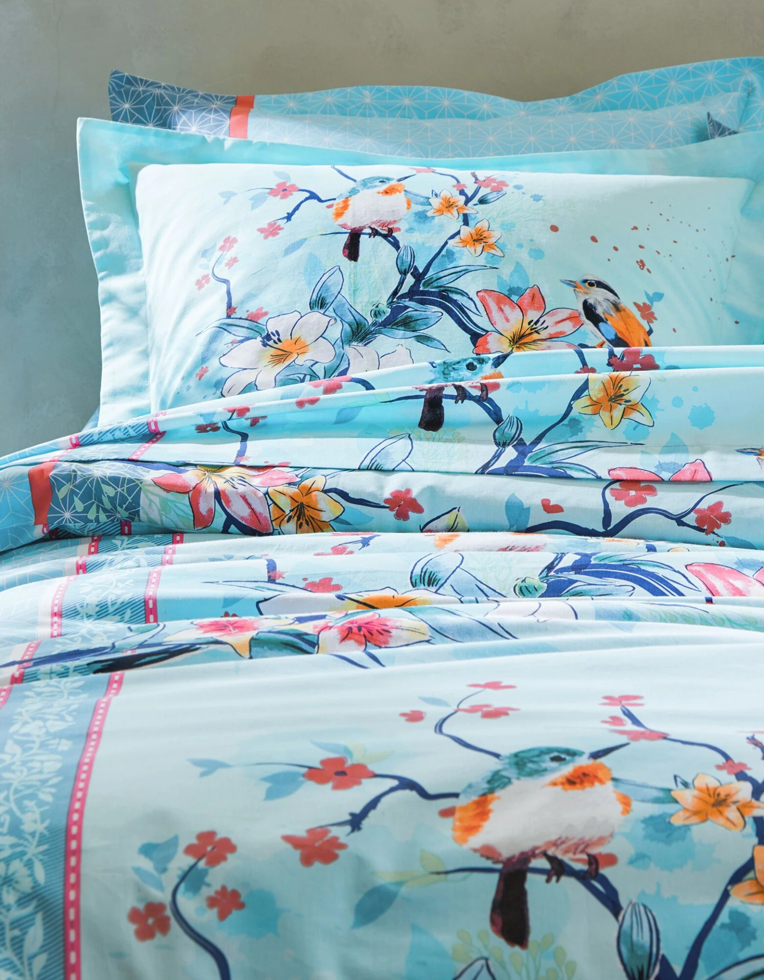 Linge De Lit Birdy En Coton Imprimé Oiseaux 2 Linge De Lit Birdy En Coton Imprimé Oiseaux – Image 2