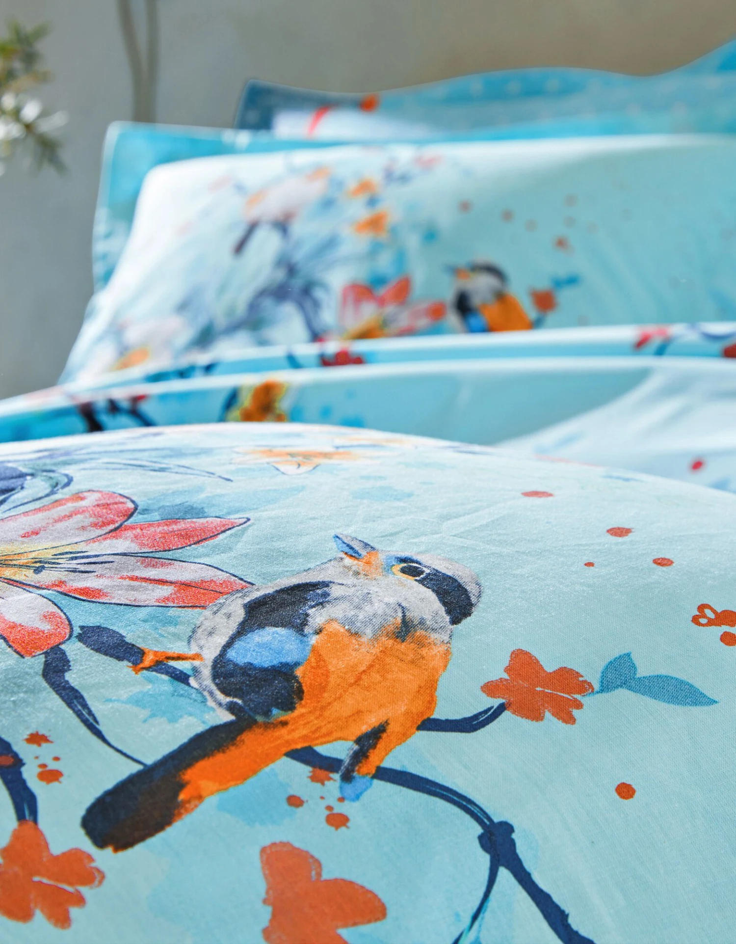 Linge De Lit Birdy En Coton Imprimé Oiseaux 3 Linge De Lit Birdy En Coton Imprimé Oiseaux – Image 3