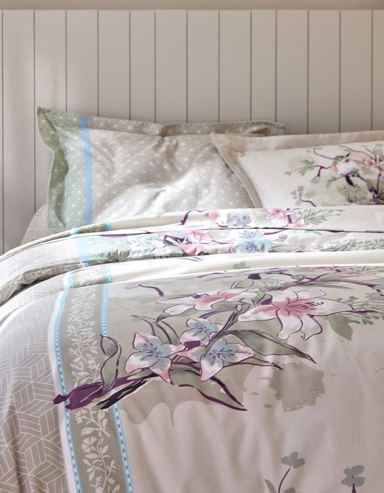 Linge De Lit Birdy En Coton Imprimé Oiseaux 2 Linge De Lit Birdy En Coton Imprimé Oiseaux – Image 2