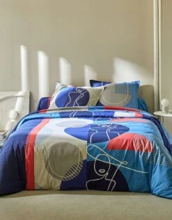 Linge De Lit Arty Coton à Motifs Visages