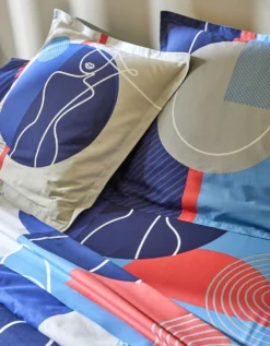 Linge De Lit Arty Coton à Motifs Visages -Maison Textiles Magasin 100138 C01 zoomx vue7