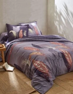 Linge De Lit Pauline En Coton Imprimé Plumes