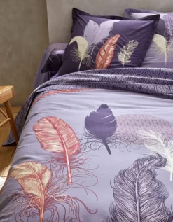 Linge De Lit Pauline En Coton Imprimé Plumes -Maison Textiles Magasin 100141 C02 zoomx vue4