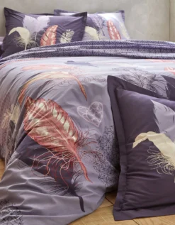 Linge De Lit Pauline En Coton Imprimé Plumes -Maison Textiles Magasin 100141 C02 zoomx vue5
