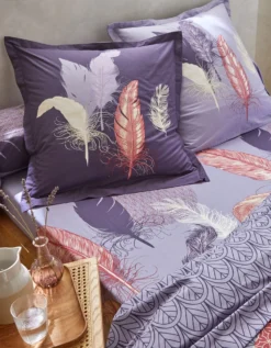 Linge De Lit Pauline En Coton Imprimé Plumes -Maison Textiles Magasin 100141 C02 zoomx vue7