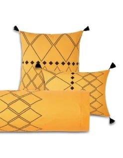 Linge De Lit Massai Coton à Motifs Graphiques Et Finitions Pompons 13 Linge De Lit Massai Coton à Motifs Graphiques Et Finitions Pompons -Maison Textiles Magasin 100183 C03 zoomx vue7