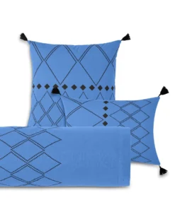 Linge De Lit Massai Coton à Motifs Graphiques Et Finitions Pompons 11 Linge De Lit Massai Coton à Motifs Graphiques Et Finitions Pompons -Maison Textiles Magasin 100183 C06 zoomx vue6