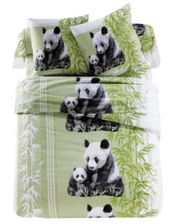 Linge De Lit Imprimé Pandas En Polycoton