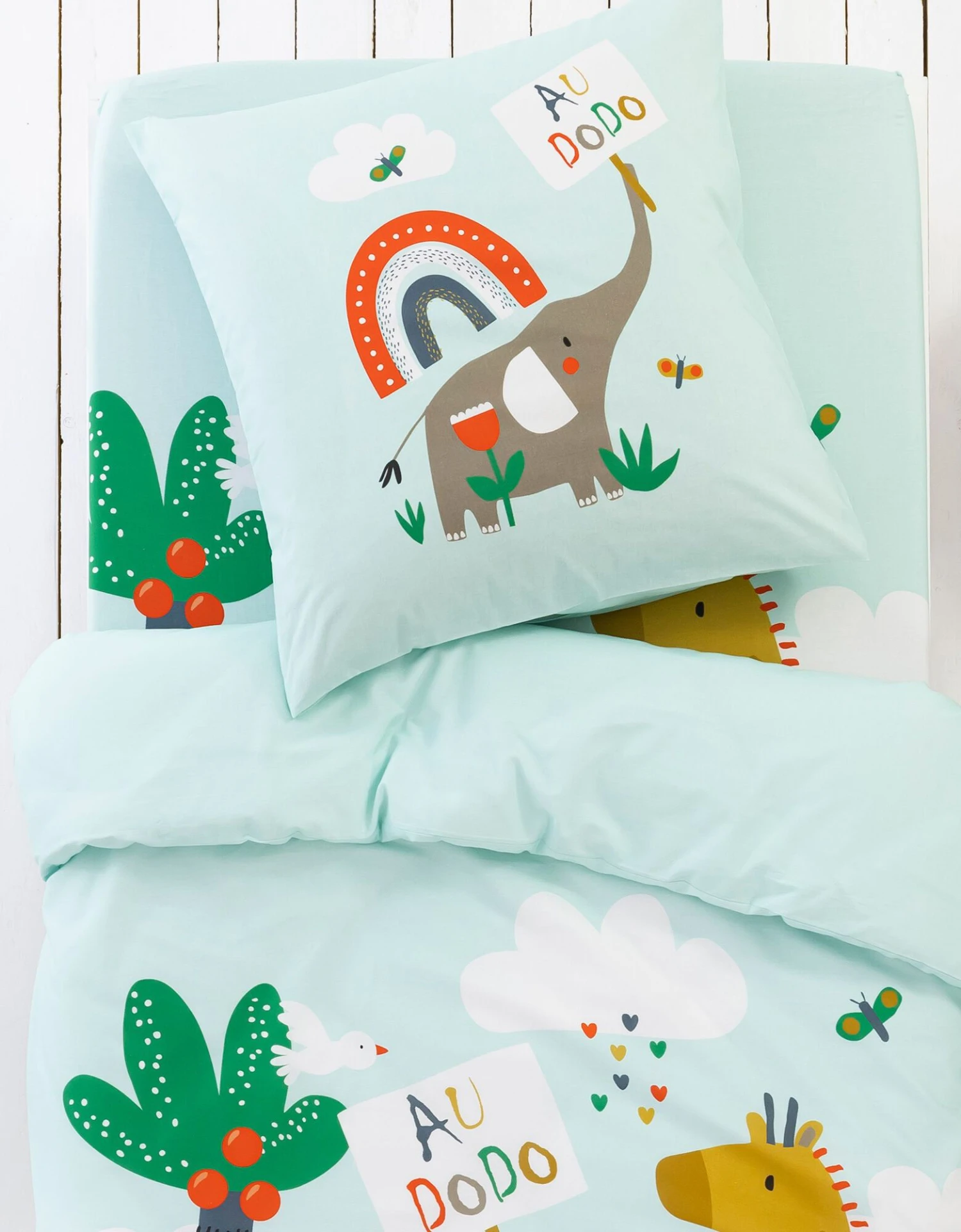 Linge De Lit Enfant Noé Imprimé 1 Personne - Coton 2 Linge De Lit Enfant Noé Imprimé 1 Personne - Coton – Image 2