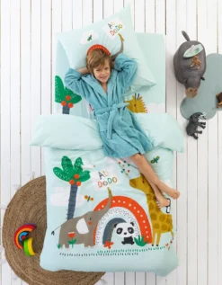 Linge De Lit Enfant Noé Imprimé 1 Personne - Coton 9 Linge De Lit Enfant Noé Imprimé 1 Personne - Coton -Maison Textiles Magasin 100411 C01 zoomx vue3