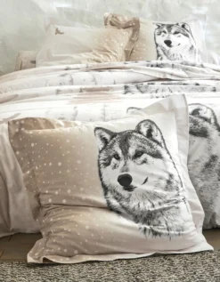 Linge De Lit Artic Imprimé Chien-loup - Coton 9 Linge De Lit Artic Imprimé Chien-loup - Coton -Maison Textiles Magasin 100472 C01 zoomx vue3