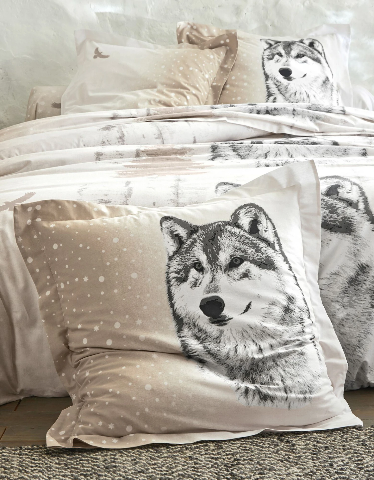 Linge De Lit Artic Imprimé Chien-loup - Coton 3 Linge De Lit Artic Imprimé Chien-loup - Coton – Image 3