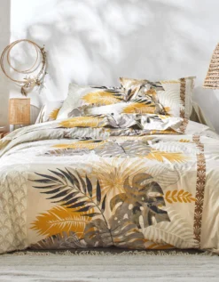 Linge De Lit Cayenne En Coton Imprimé Feuilles De Palmiers