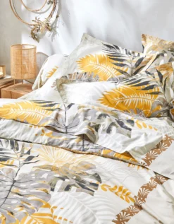 Linge De Lit Cayenne En Coton Imprimé Feuilles De Palmiers -Maison Textiles Magasin 100516 C02 zoomx vue5
