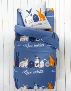 Linge De Lit Rabbit En Coton Imprimé Lapins -Maison Textiles Magasin 100541 C01 zoomx vue3
