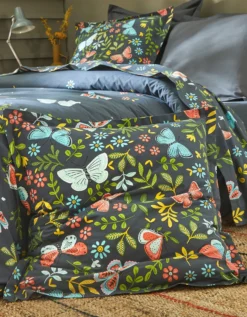 Linge De Lit Envolée En Coton à Motifs Papillons -Maison Textiles Magasin 100548 C01 zoomx vue3