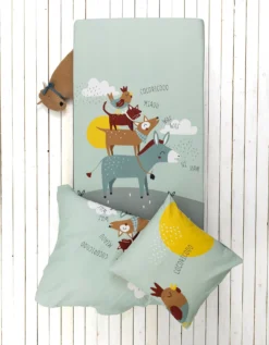 Linge De Lit Enfant Cocorico Imprimé 1 Personne - Coton -Maison Textiles Magasin 100550 C01 zoomx vue3