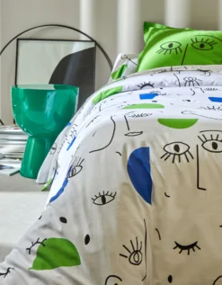 Linge De Lit Vitaly Coton à Motifs Visages -Maison Textiles Magasin 100564 C00 zoomx vue4