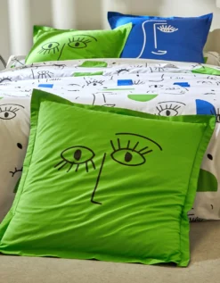 Linge De Lit Vitaly Coton à Motifs Visages -Maison Textiles Magasin 100564 C00 zoomx vue5