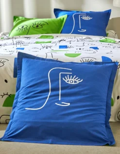 Linge De Lit Vitaly Coton à Motifs Visages -Maison Textiles Magasin 100564 C00 zoomx vue6