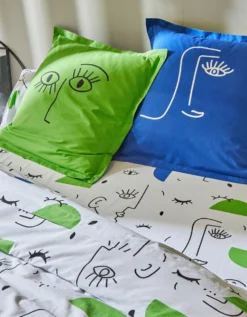 Linge De Lit Vitaly Coton à Motifs Visages -Maison Textiles Magasin 100564 C00 zoomx vue7