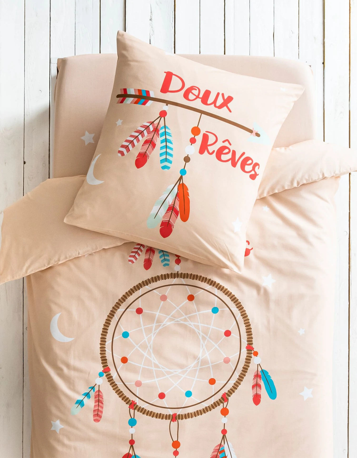 Linge De Lit Enfant Doudou Imprimé Attrape-rêve 1 Personne - Coton 2 Linge De Lit Enfant Doudou Imprimé Attrape-rêve 1 Personne - Coton – Image 2