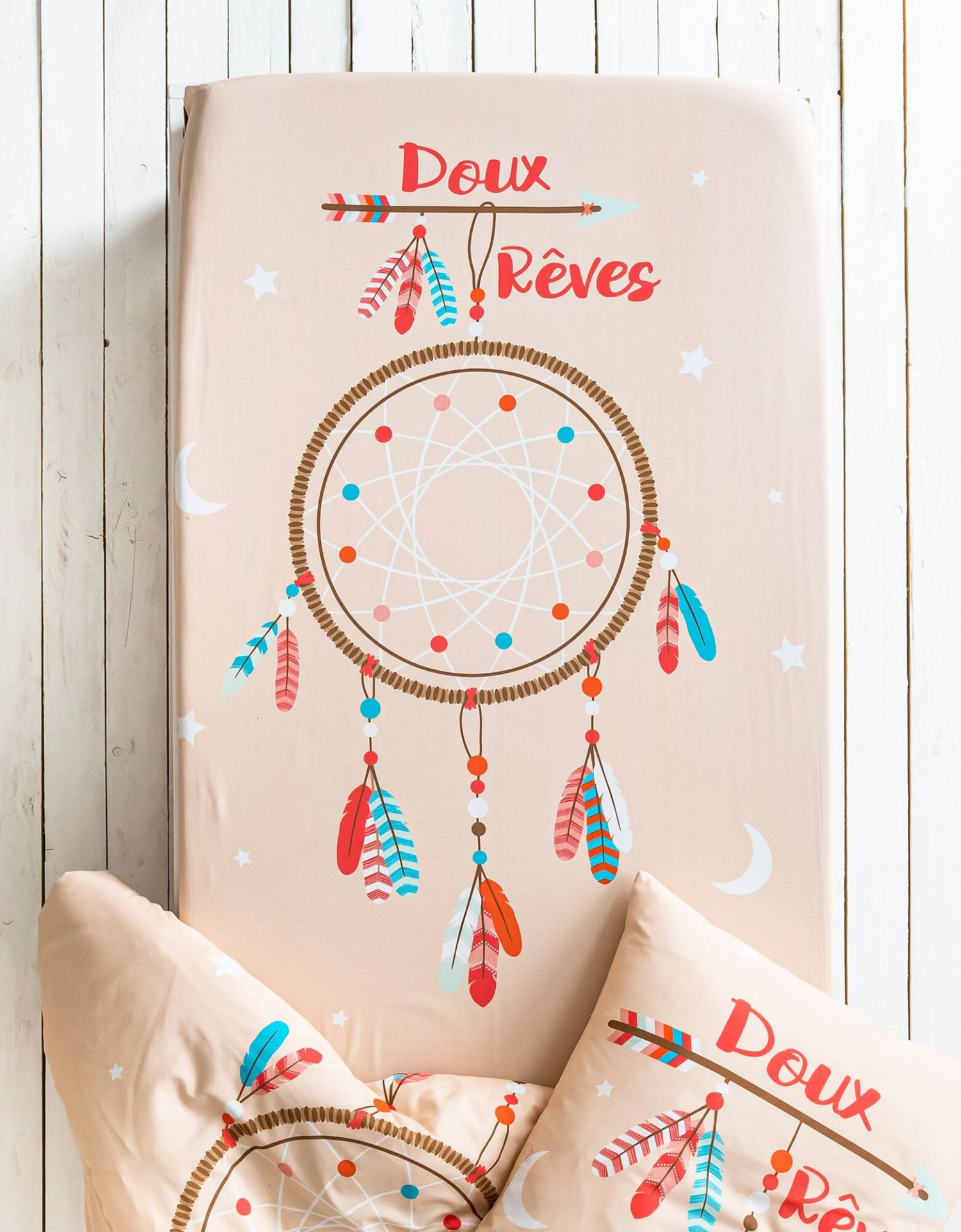 Linge De Lit Enfant Doudou Imprimé Attrape-rêve 1 Personne - Coton 3 Linge De Lit Enfant Doudou Imprimé Attrape-rêve 1 Personne - Coton – Image 3