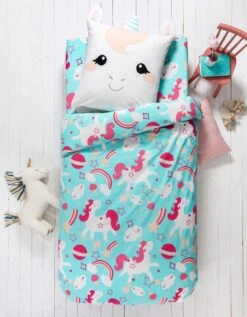 Linge De Lit Enfant à Motif Licorne En Coton Biologique, éco-responsable
