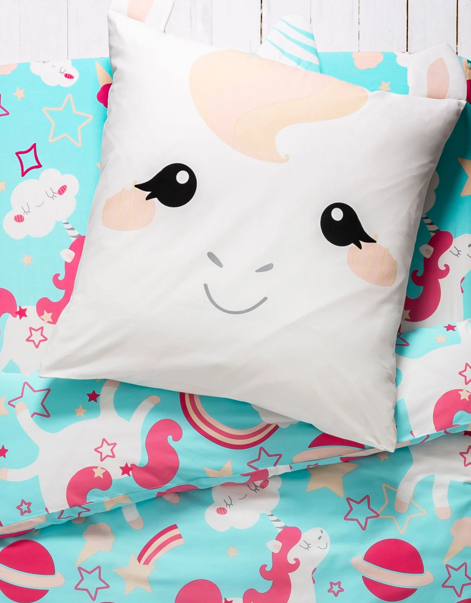 Linge De Lit Enfant à Motif Licorne En Coton Biologique, éco-responsable 2 Linge De Lit Enfant à Motif Licorne En Coton Biologique, éco-responsable – Image 2