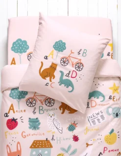 Linge De Lit Enfant à Motifs Abécédaire En Coton -Maison Textiles Magasin 100579 C01 zoomx vue3