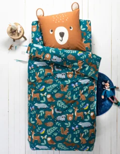 Linge De Lit Enfant à Motifs Ourson En Coton Biologique, éco-responsable