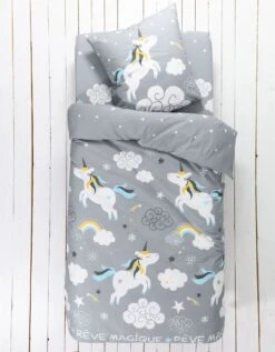 Linge De Lit Enfant Lilou Imprimé Licorne 1 Personne - Coton -Maison Textiles Magasin 100586 C01 zoomx vue6