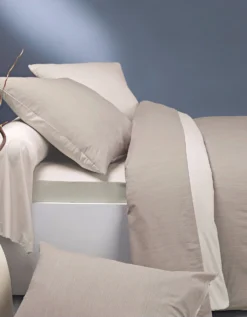 Linge De Lit Ecorce Viscose Coton - Coloris Lin/crème
