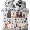 Linge De Lit Fidèles En Coton Imprimé Chiots