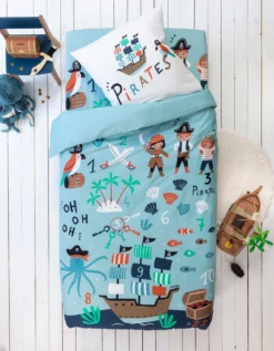 Linge De Lit Enfant Pirates Imprimé En Coton