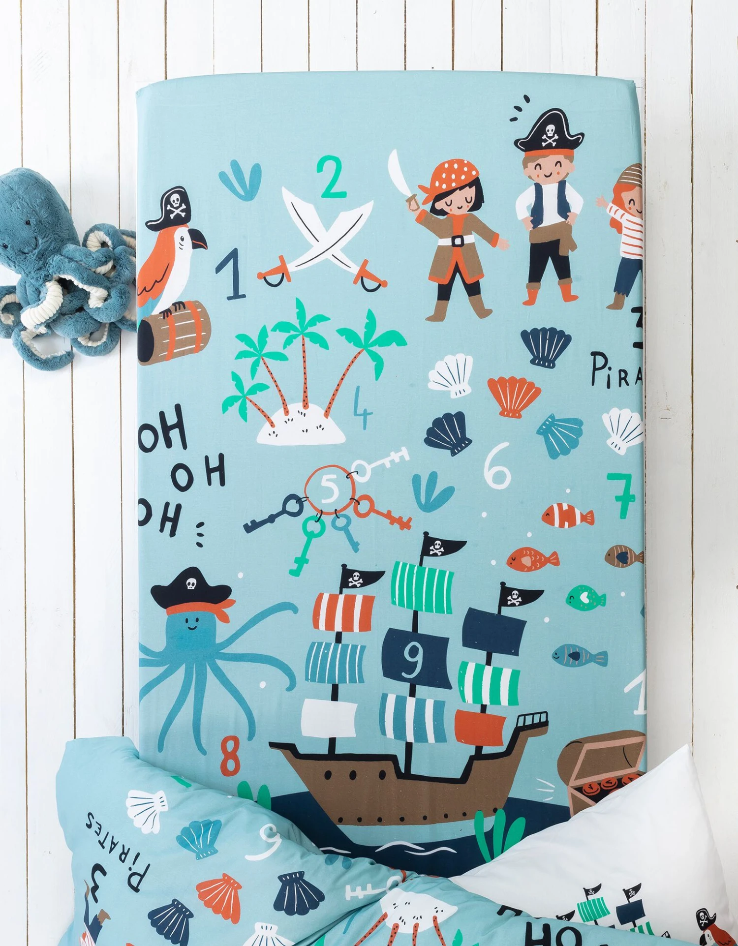 Linge De Lit Enfant Pirates Imprimé En Coton 3 Linge De Lit Enfant Pirates Imprimé En Coton – Image 3