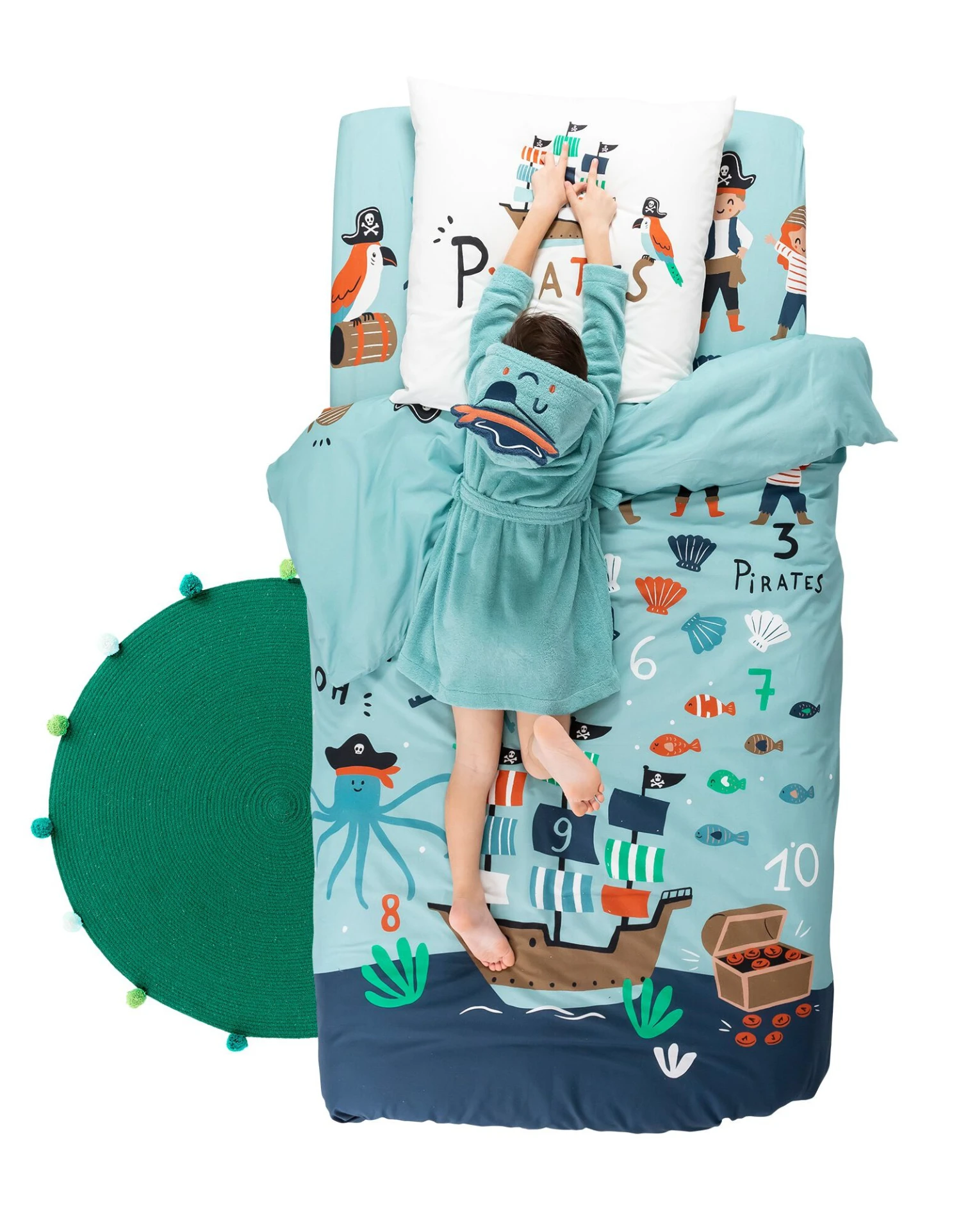 Linge De Lit Enfant Pirates Imprimé En Coton 6 Linge De Lit Enfant Pirates Imprimé En Coton – Image 6