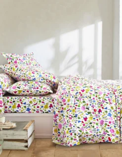 Linge De Lit Aquarelle Coton Imprimé Fleuri