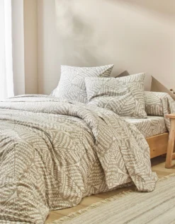 Linge De Lit Sophia Imprimé Feuillage Bicolore - Coton