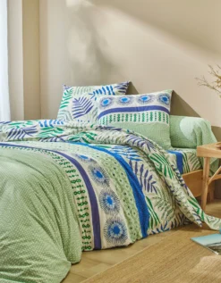 Linge De Lit Adèle Imprimé Feuillage Graphique - Coton