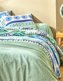 Linge De Lit Adèle Imprimé Feuillage Graphique - Coton 10 Linge De Lit Adèle Imprimé Feuillage Graphique - Coton -Maison Textiles Magasin 100908 C01 zoomx vue4