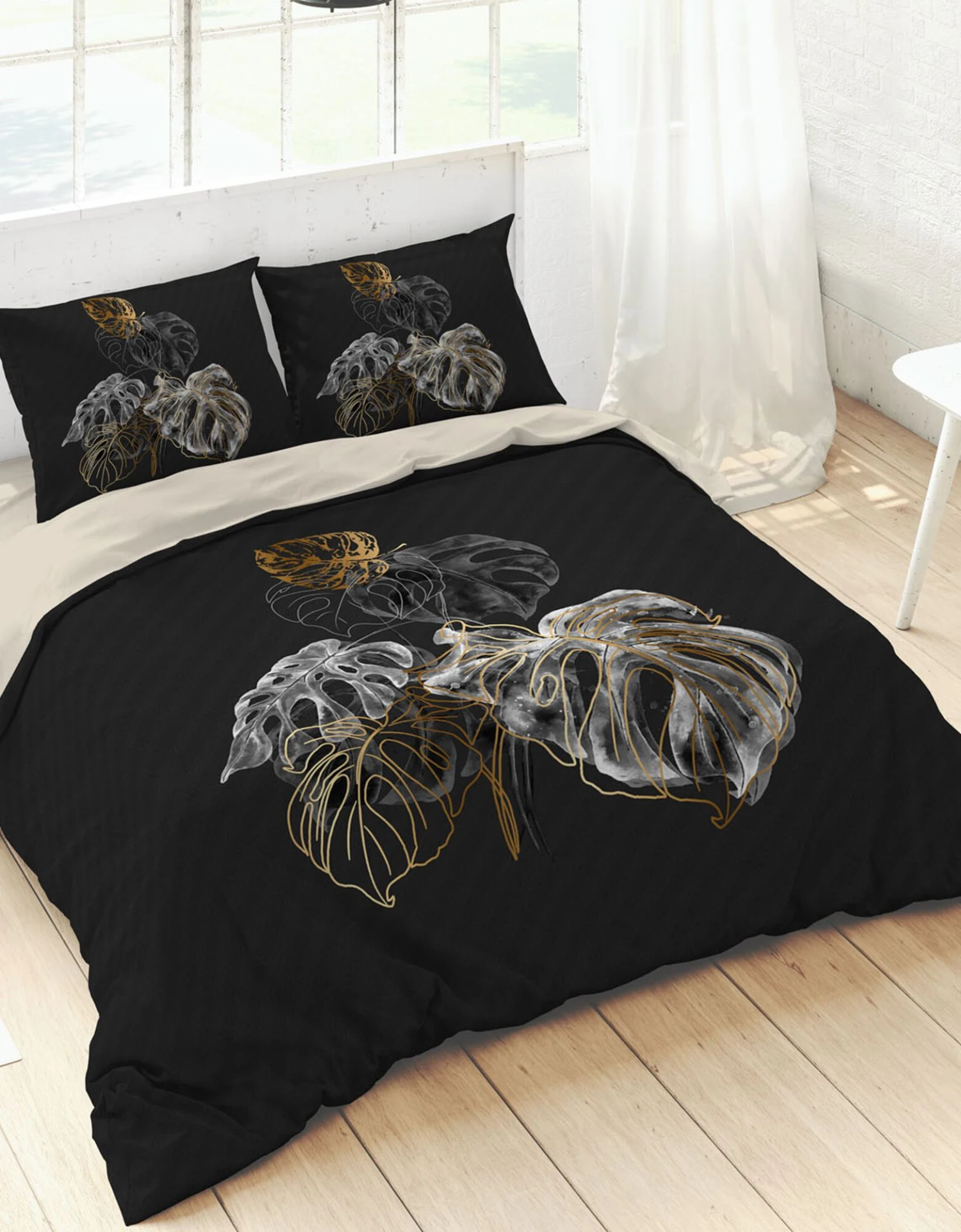 Linge De Lit Ginkgo Coton Motif Feuilles 1 Linge De Lit Ginkgo Coton Motif Feuilles