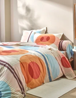 Linge De Lit Move Imprimé Géométrique Multicolore - Coton