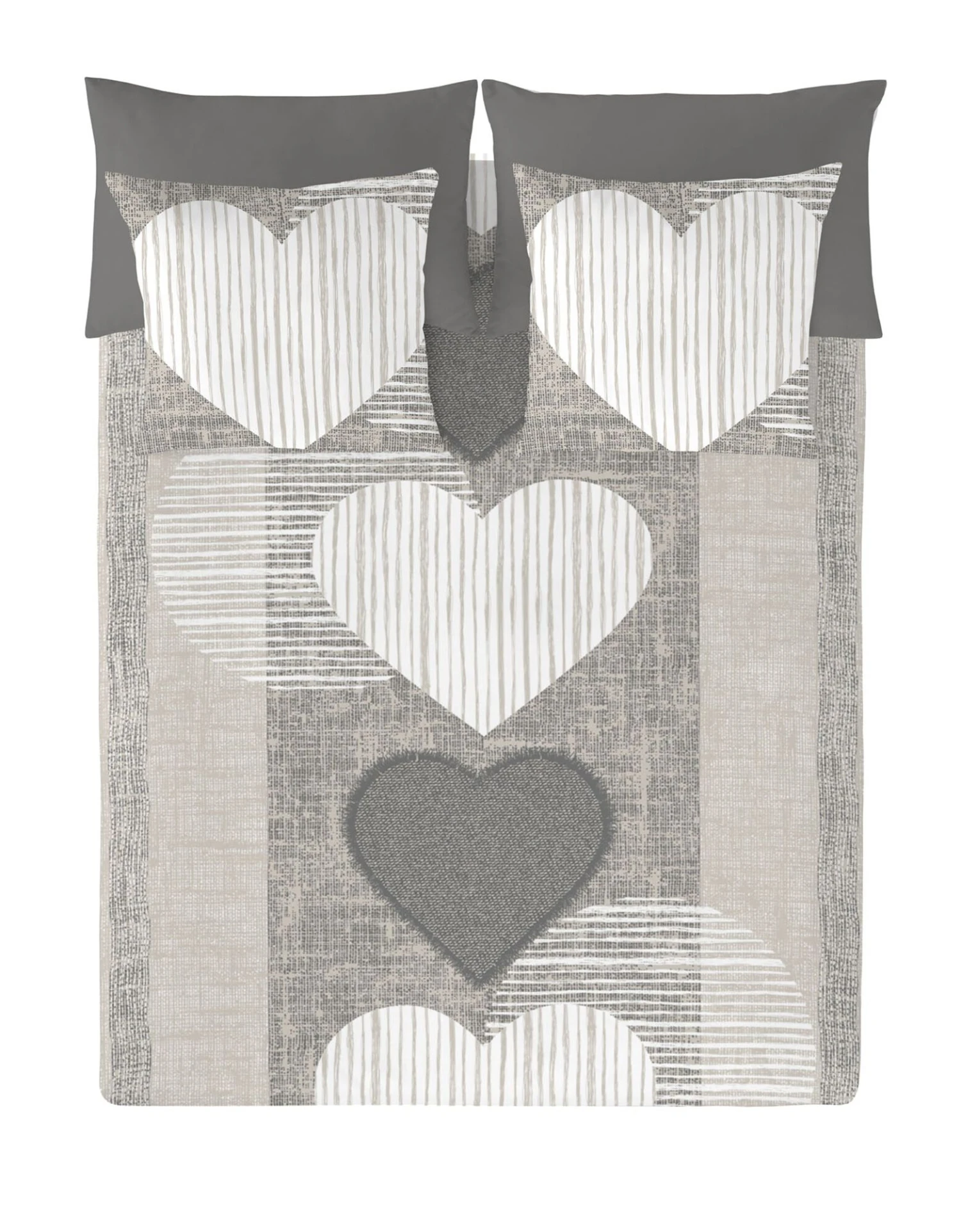 Linge De Lit Coeurs Coton 2 Linge De Lit Coeurs Coton – Image 2