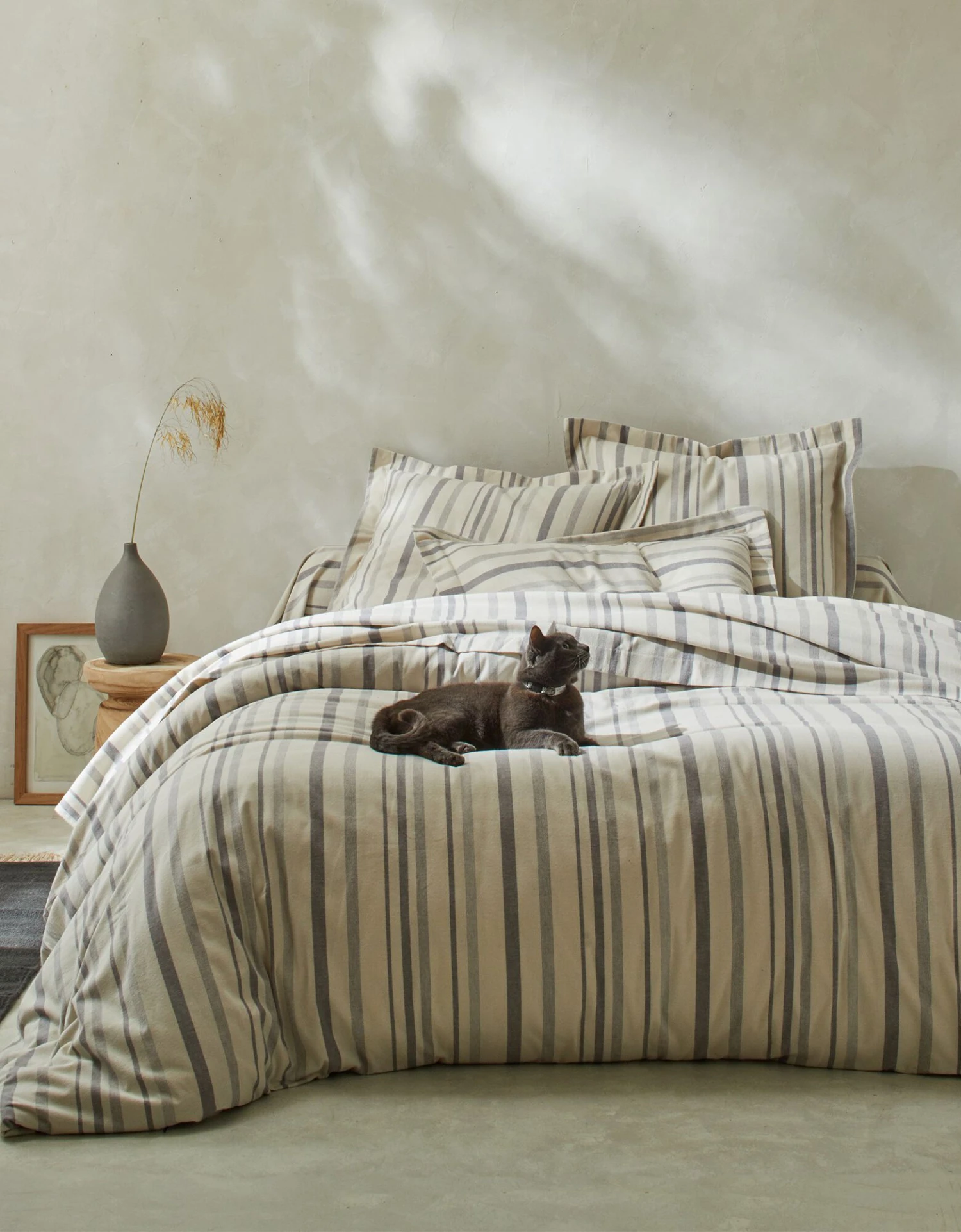 Linge De Lit En Flanelle Rayée Tissé-teint 4 Linge De Lit En Flanelle Rayée Tissé-teint – Image 4